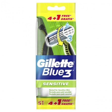 GILLETTE U&G BLUE 3 SENSITIVE X4+1