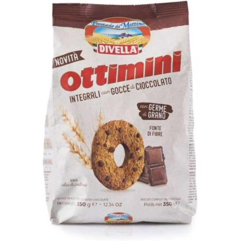 DIVELLA OTTIMINI INTEGRALI GOCCE CIOCCOLATO GR.350