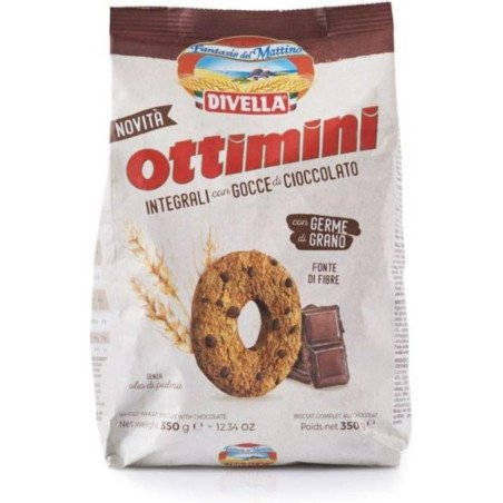 DIVELLA OTTIMINI INTEGRALI GOCCE CIOCCOLATO GR.350