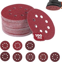 DISCHI CARTA ABRASIVA FORATA CON VELCRO PER ROTORBITALI 100 PEZZI