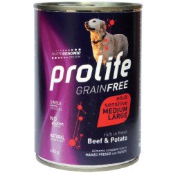 PROLIFE DOG GRAIN FREE BEEF & POTATO MEDIUM LARGE GR.400