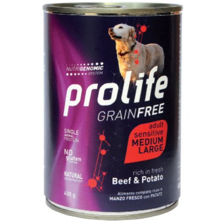 PROLIFE DOG GRAIN FREE BEEF & POTATO MEDIUM LARGE GR.400