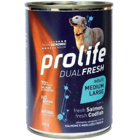 PROLIFE  DOG DUAL FRESH SALMON & CODFISH MEDIUM LARGE GR.400