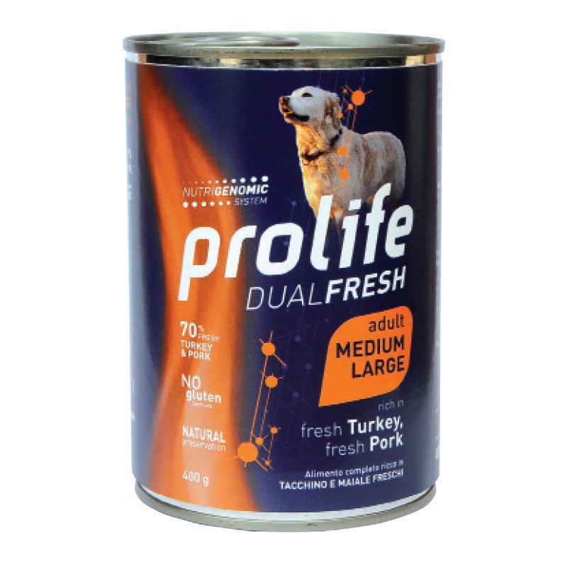 PROLIFE DOG DUAL FRESH TURKEY & PORK MEDIUM LARGE GR.400