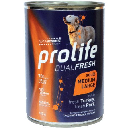 PROLIFE DOG DUAL FRESH TURKEY & PORK MEDIUM LARGE GR.400