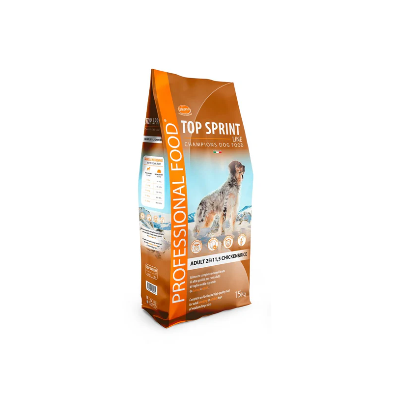 TOP SPRINT ADULT 25/11,5 CHICKEN & RICE KG.15