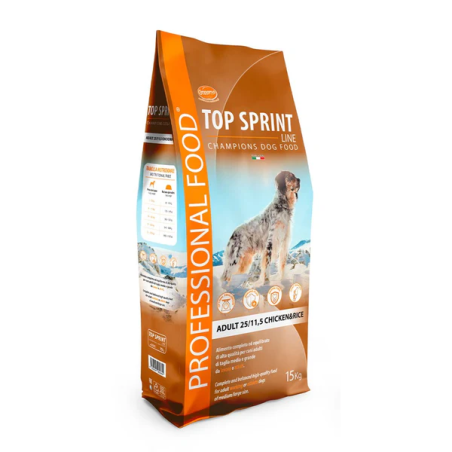 TOP SPRINT ADULT 25/11,5 CHICKEN & RICE KG.15
