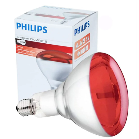 LAMPADA RISCALDANTE PHILIPS A RAGGI INFRAROSSI IN VETRO DURO