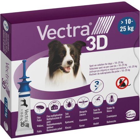 VECTRA 3D CANI KG.10-25 3 PIPETTE