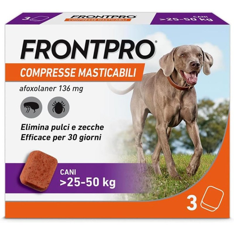 FRONTPRO COMPRESSA MASTICABILE DA 136 MG PER CANI KG.25-50