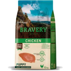 BRAVERY DOG MEDIUM LARGE PUPPY CHICKEN KG.12