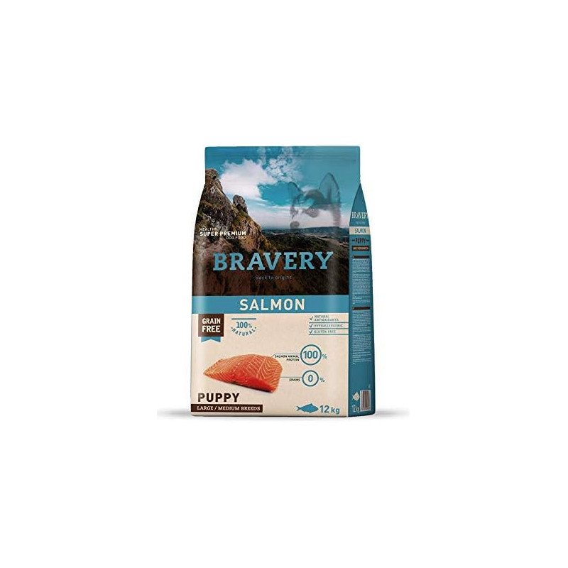 BRAVERY DOG MEDIUM LARGE PUPPY SALMON KG.12