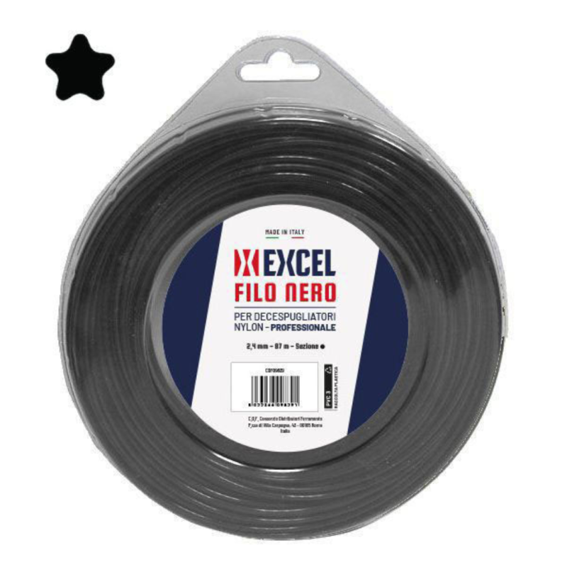 FILO PER DECESPUGLIATORE IN NYLON PENTAGONO NERO