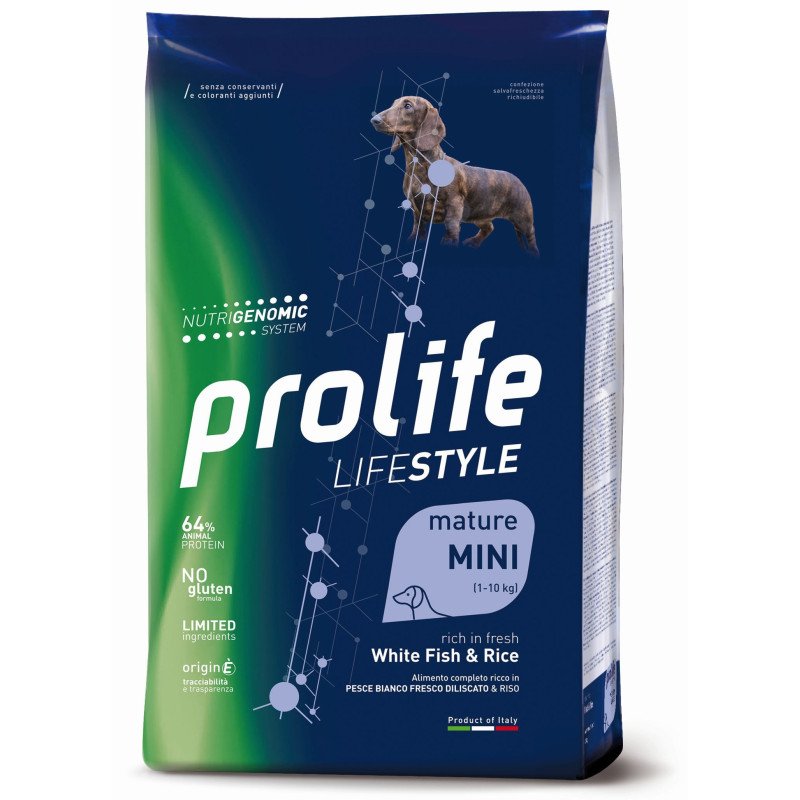 PROLIFE DOG LIFE STYLE MATURE WHITE FISH & RICE MINI GR.600