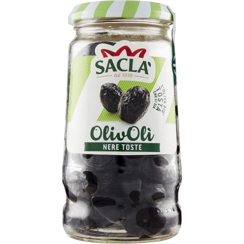 SACLA' OLIVOLI' NERE TOSTE VASO GR.200