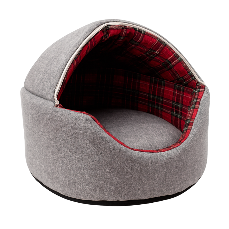 TRONO OVALE COPERTO SCOZZESE ROSSO