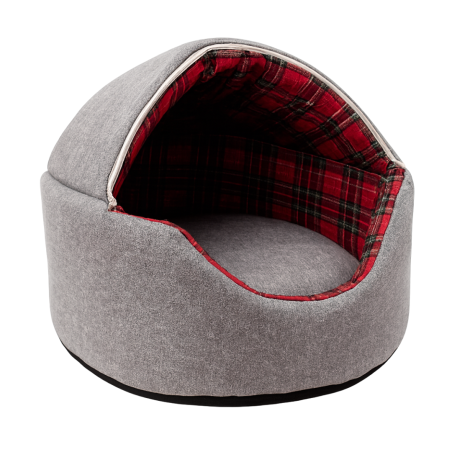 TRONO OVALE COPERTO SCOZZESE ROSSO