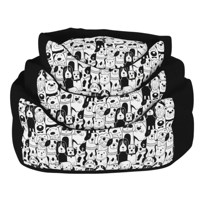 TRONO OVALE CANI BIANCO E NERO