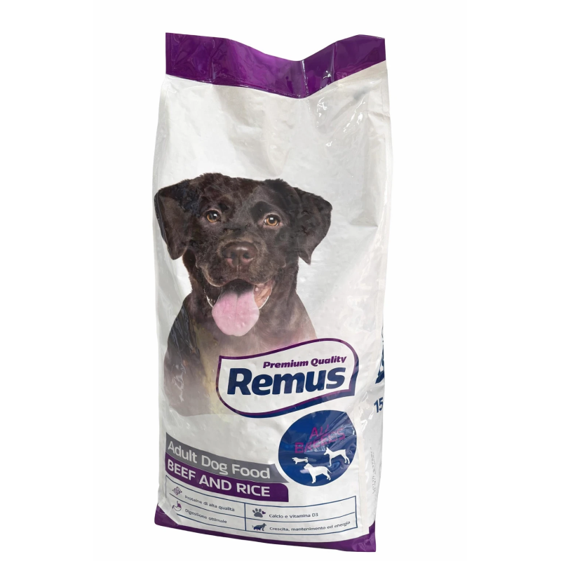 REMUS ADULT DOG BEEF & RICE 25/10 KG.15