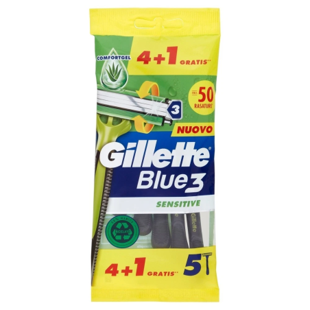 GILLETTE U&G BLUE 3 SENSITIVE X 4+1