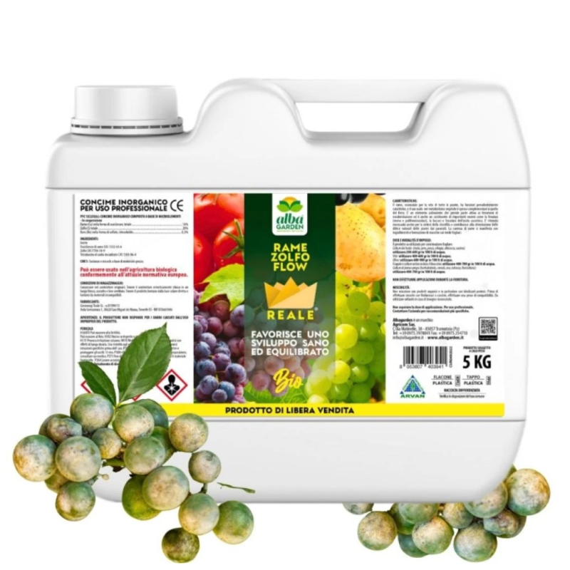 ALBAGARDEN RAME ZOLFO FLOW CONCIME CE BIOLOGICO PER VITE E ORTO KG.5