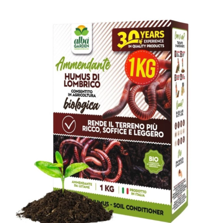 ALBAGARDEN HUMUS DI LOMBRICO ORGANICO 100%BIO KG.1