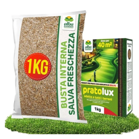 ALBAGARDEN PRATOLUX SEME PRATO UNIVERSALE CON AGGIUNTA  DI ZEOLITE KG.1