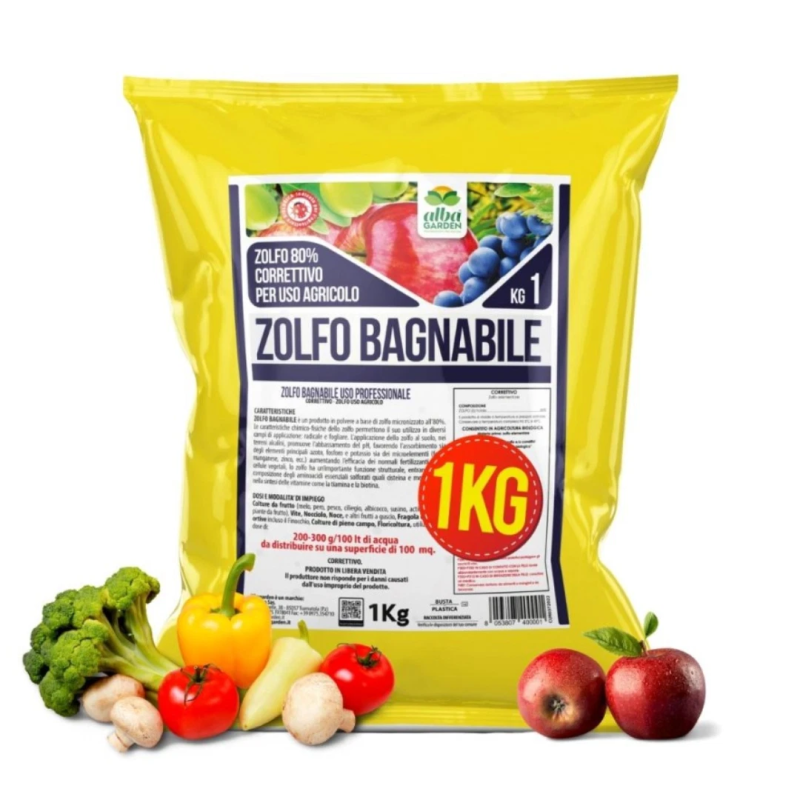 ALBAGARDEN ZOLFO 80% IN POLEVERE MICRONIZZATO BAGNABILE KG.1