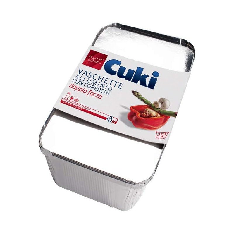 CUKI VASCHETTA ALLUMINIO C/C R62 2 PORZIONI PZ.4