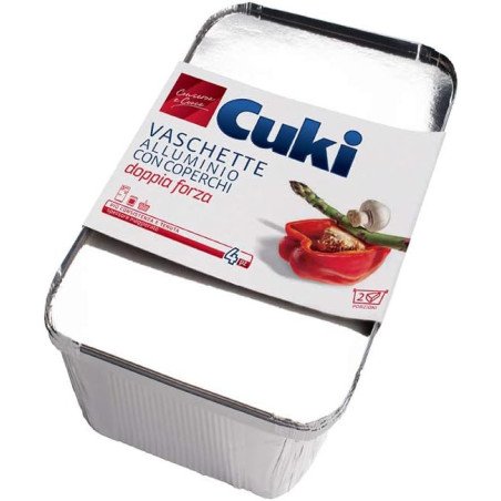 CUKI VASCHETTA ALLUMINIO C/C R62 2 PORZIONI PZ.4