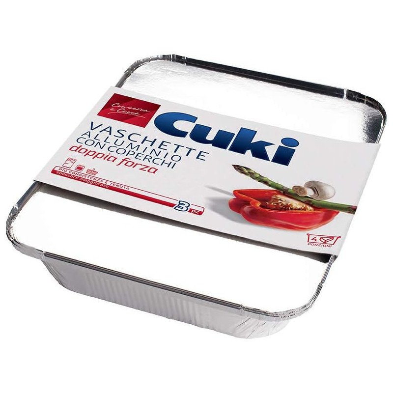 CUKI VASCHETTA ALLUMINIO C/C R75 4 PORZIONI PZ.3