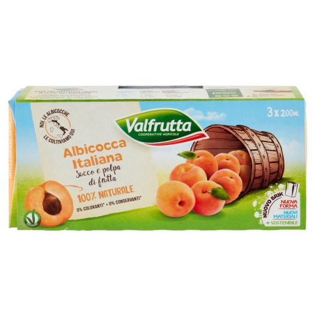 VALFRUTTA SUCCO ML. 200 X 3 ALBICOCCA
